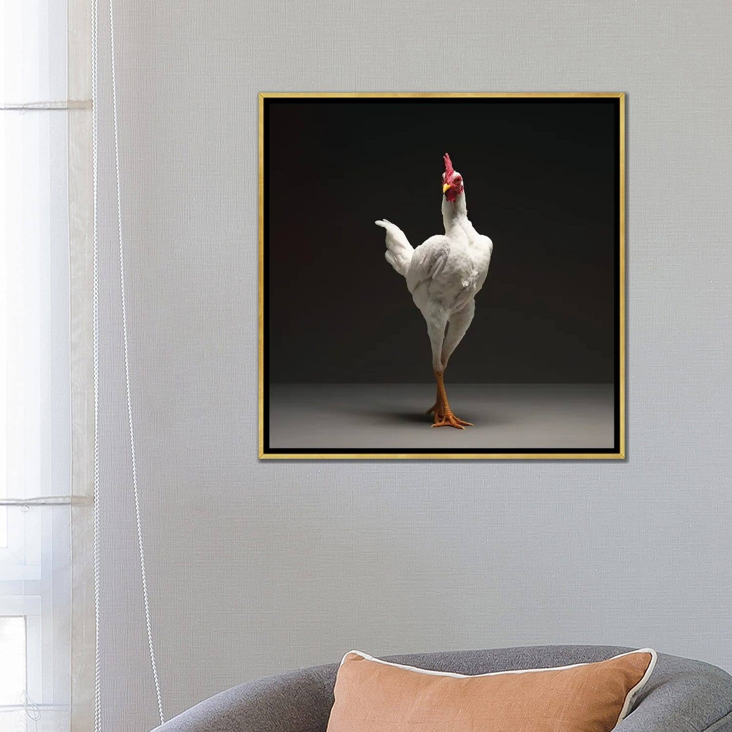 iCanvas "Modern English Game Fowl" by CHICken Framed Canvas Print Bed